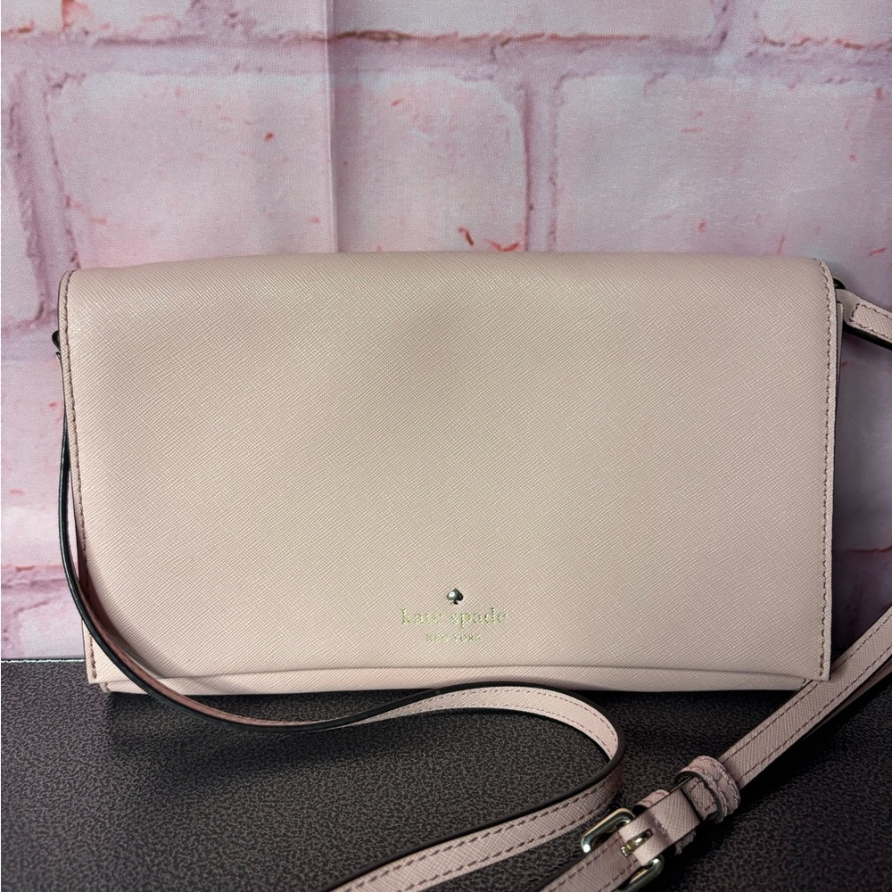 kate spade Light Pink Saffiano Leather Crossbody Bag